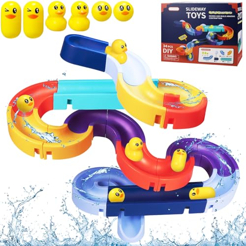 Jiosdo Badespielzeug, Badewannenspielzeug Kinder, DIY Kugelbahn Badewannen Spielzeug ab 3 4 5 6...