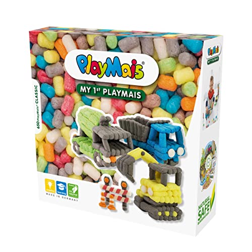 PlayMais BASIC My 1st Construction Site Bastelset für Kinder ab 3 Jahren I Motorik-Spielzeug mit...