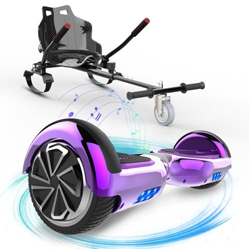 ELEKGO Hoverboard 6,5 Zoll mit Go-Kart, LED-Licht, selbstausgleichender Roller mit...