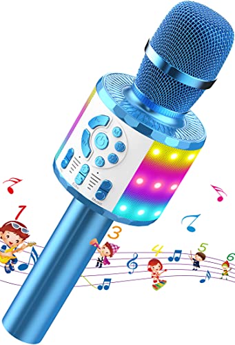 MicQutr Bluetooth Mikrofon Karaoke, Drahtloses LED Karaoke Mikrofon mit Lautsprecher Tonaufnahme...