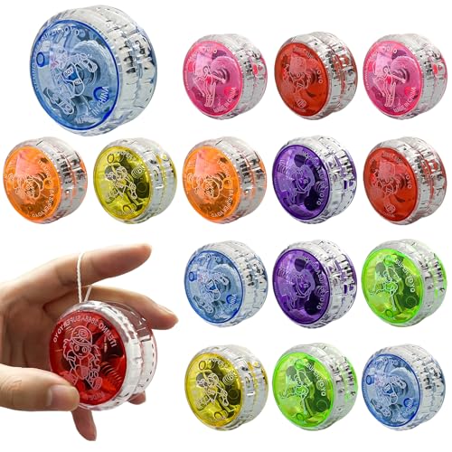 Golgner 15 Stück LED Licht YoYo, Kunststoff Responsive Yoyo, Reaktives Kugellager JoJo, JoJo...