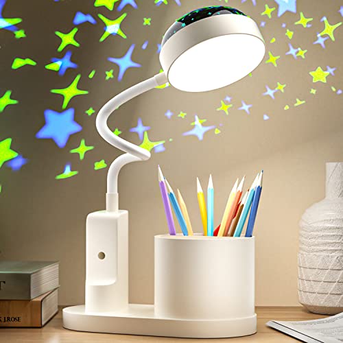 TechKen Schreibtischlampe Kinder, LED Nachttischlampe Tischlampe Dimmbar Helligkeitsstufen...