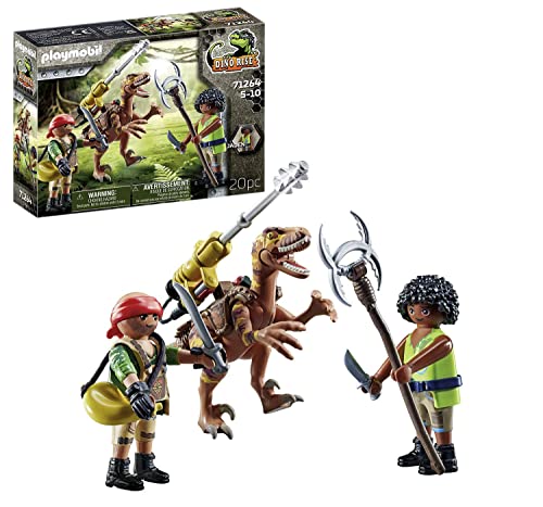 PLAYMOBIL Dino Rise 71264 Deinonychus, Dinosaurier mit Abnehmbarer, schwenkbarer Kanone, Spielzeug...