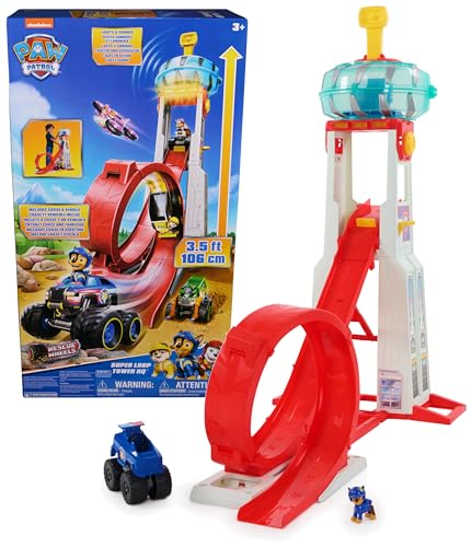 PAW PATROL Rescue Wheels - Superloop Tower, extragroßer Tower mit Startrampe und Looping, Licht- &...