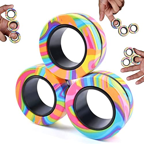 Magnetische Ringe Fidget Toys, Anti-Stress Fidget Toys, ADHS Magische Fingerring Spielzeug Sets,...