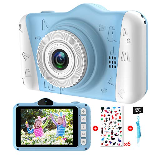 Kinderkamera - Digitalkamera Kinder mit 3,5-Zoll-Großbildschirm 1080P HD 12MP Eingebaute 32GB...