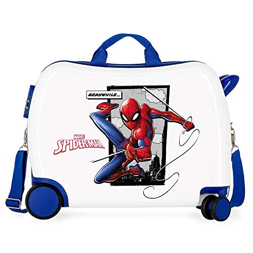 Marvel Spiderman Action Kinder-Koffer Blau 50x38x20 cms Hartschalen ABS Kombinationsschloss 34L...