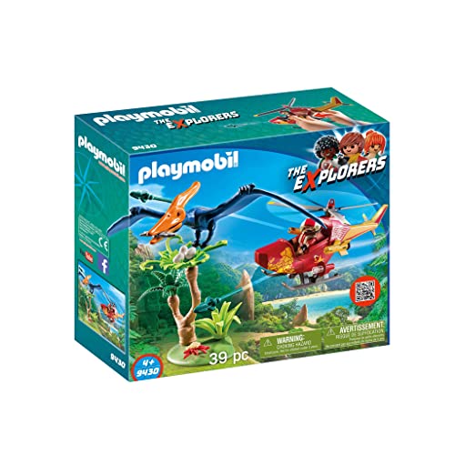 PLAYMOBIL Dinos 9430 Helikopter mit Flugsaurier, Ab 4 Jahren