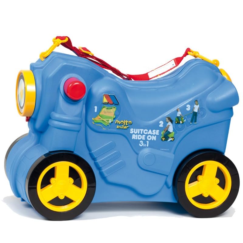 Moltó Kinder-Motorrad-Koffer – 2-in-1 Rutscher und Rollkoffer, Perfekt für Reisen und Spielspaß