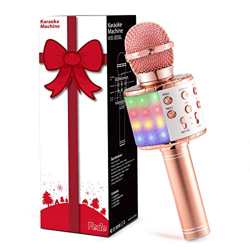 Fede Karaoke Mikrofon, Drahtloses Bluetooth Mikrofon für Kinder, Lustige Geschenke Spielzeug für...