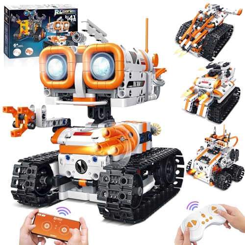 MOJINO Roboter Spielzeug ab 5 6 7 8 9 10 11 12+ Jahre Junge, 4 in 1 Technik ab 5-12+ Jahre Jungen...