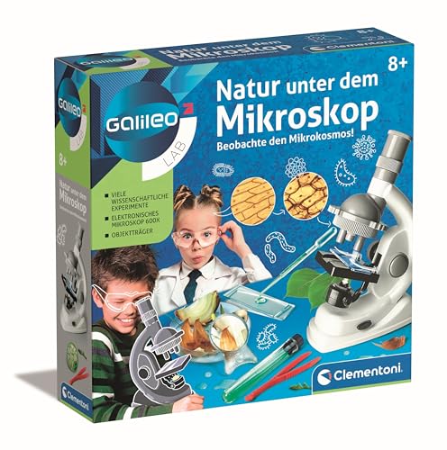 Clementoni Galileo Lab – Natur unter dem Mikroskop, Mikroskop für Kinder, Biologie-Labor für...