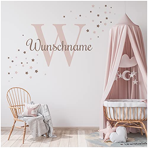 Wandsticker personalisiert Sticker Aquarell Tiere mit Name Wandtattoo für Kinderzimmer Babyzimmer...