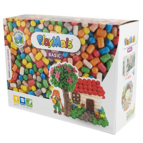PlayMais BASIC XL Bastel-Set für Kinder ab 3 Jahren | Über 2000 Stück zum Basteln | Natürliches...