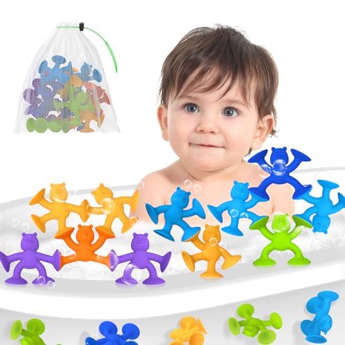 Saugnapf Spielzeug Kinder, Niedlicher Bär Badewannenspielzeug, Montessori Spielzeug ab 2 Jahr...