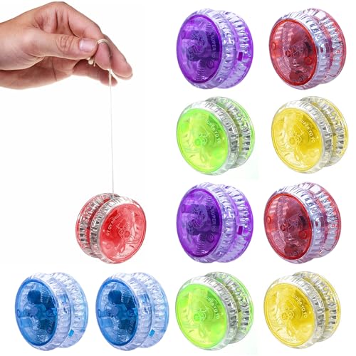 10 Stück Responsive Yoyo für Kinder,LED Licht YoYo,Kunststoff Responsive Yoyo,JoJo Kinder,Yo-Yo...