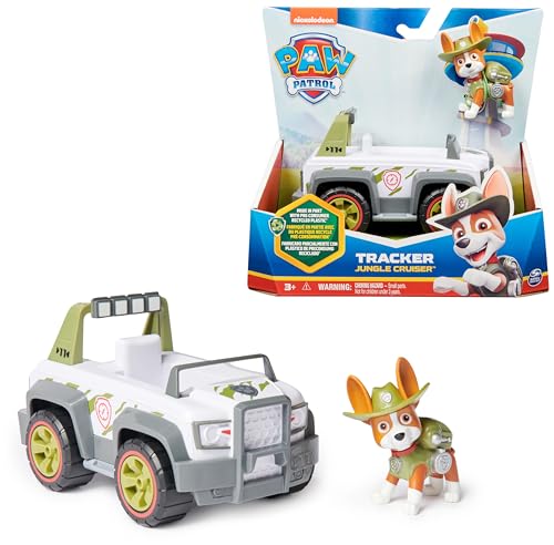 PAW PATROL, Jungle Cruiser mit Tracker-Figur (Sustainable Basic Vehicle/Basis Fahrzeug), Spielzeug...