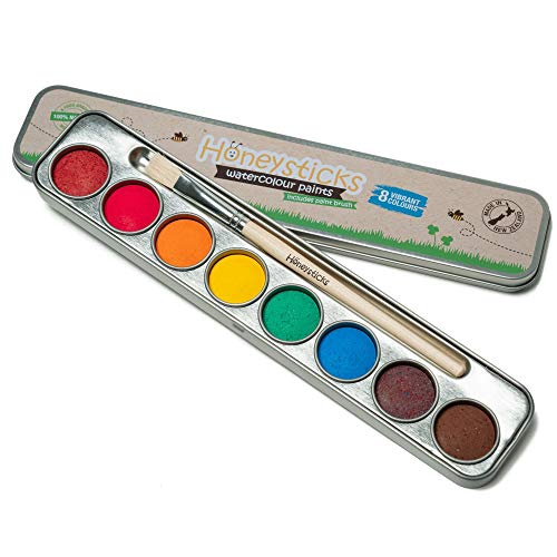 Honeysticks ungiftiges Aquarellfarben-Set für Kinder - 8 leuchtende und langlebige Farben mit...