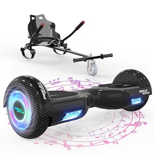 MEGA MOTION Hoverboards mit Hoverkart für Kinder, 6.5 Zoll Hoverboards mit Bluetooth Lautsprecher,...