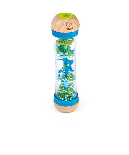 Hape Regenmacher | Mini-Rassel aus Holz Musikspielzeug, Blau