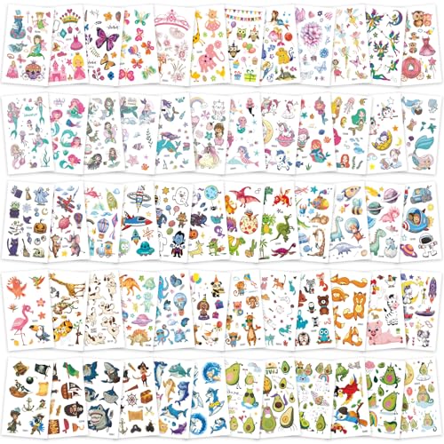 Zhtulck Tattoo Kinder 600+ Kindertattoos Hautfreundlich. Wasserdichte fake tattoos für kinder,...