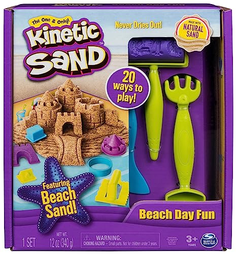 Kinetic Sand Strandspaß Set - mit 340 g magischem Sand aus Schweden und Zubehör für sauberes,...